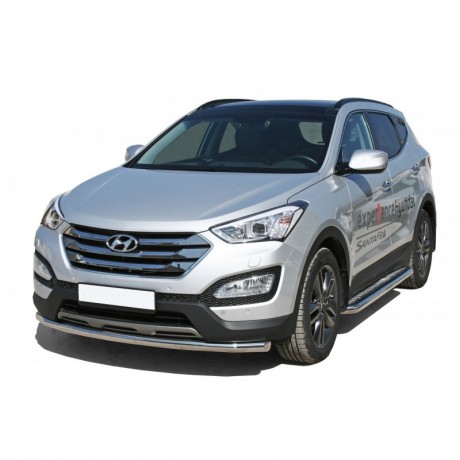 Защита переднего бампера «Труба» (d63,5) для Hyundai Santa Fe (2012-2016)(Окрашенное) купить недорого с доставкой в Екатеринбург