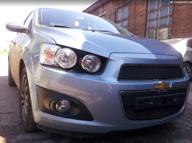 Защита радиатора "Standart" Chevrolet Aveo (2011-2015) верх, чёрная купить недорого с доставкой в Екатеринбург