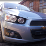 Защита радиатора "Standart" Chevrolet Aveo (2011-2015) верх, чёрная купить недорого с доставкой в Екатеринбург