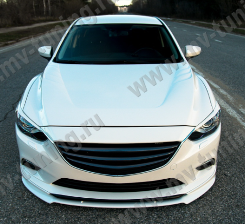 Сплиттер переднего бампера под клыки №2 "Lite Style" для Mazda 6 (2013-н.в.) купить недорого с доставкой в Екатеринбург