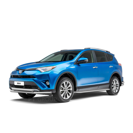 Защита переднего бампера двойная d63/63мм (НПС) Toyota RAV4 (2013-2018 г.в.) купить недорого с доставкой в Екатеринбург