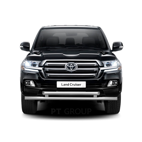 Защита переднего бампера двойная d63/63мм (НПС) Toyota Land Cruiser 200 (2014-н.в.) купить недорого с доставкой в Екатеринбург