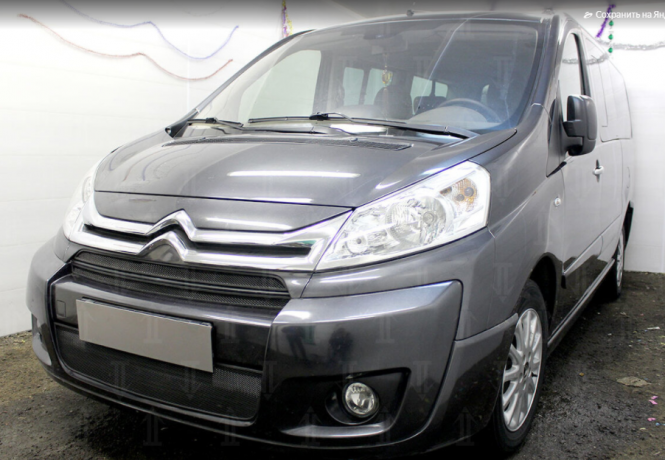 Защита радиатора "Standart" Citroen Jumpy рестайлинг (2012-2017) верх, чёрная купить недорого с доставкой в Екатеринбург