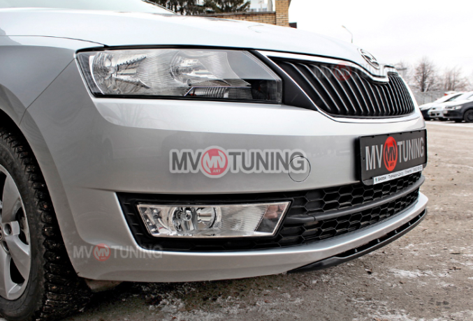 Спойлер переднего бампера (под покраску) для Skoda Rapid (2012-н.в.) купить недорого с доставкой в Екатеринбург